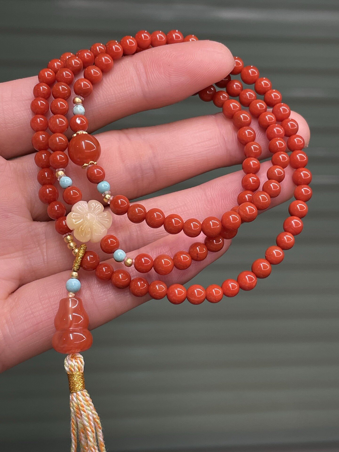 南红葫芦DIY手串手链南红吊坠雕刻吊坠料柿子红手串手串镶嵌戒指