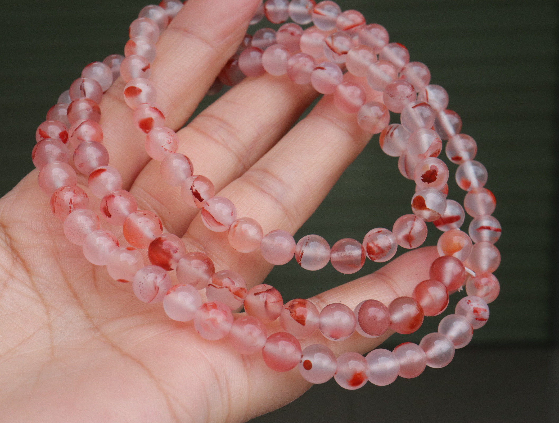 天然荔枝冻高冰飘红特色款无杂裂手链吊坠项链