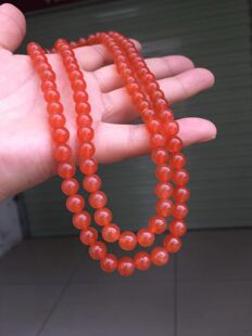 南红玛瑙天然南红玛瑙手串佛珠多圈满肉本命年手链樱桃红