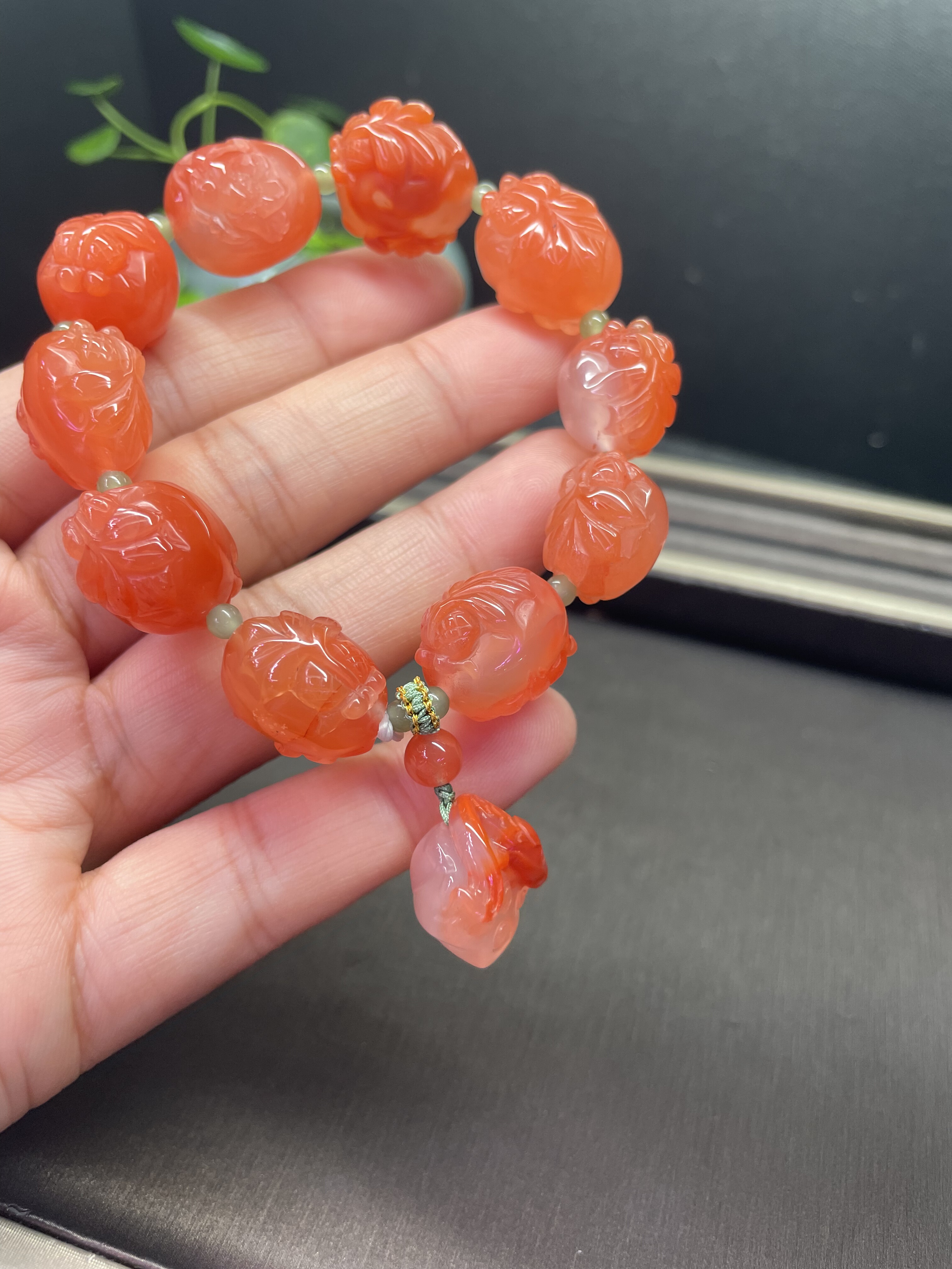 天然南红玛瑙手串女款单佛珠手串手链南红手镯南红戒指碧玉