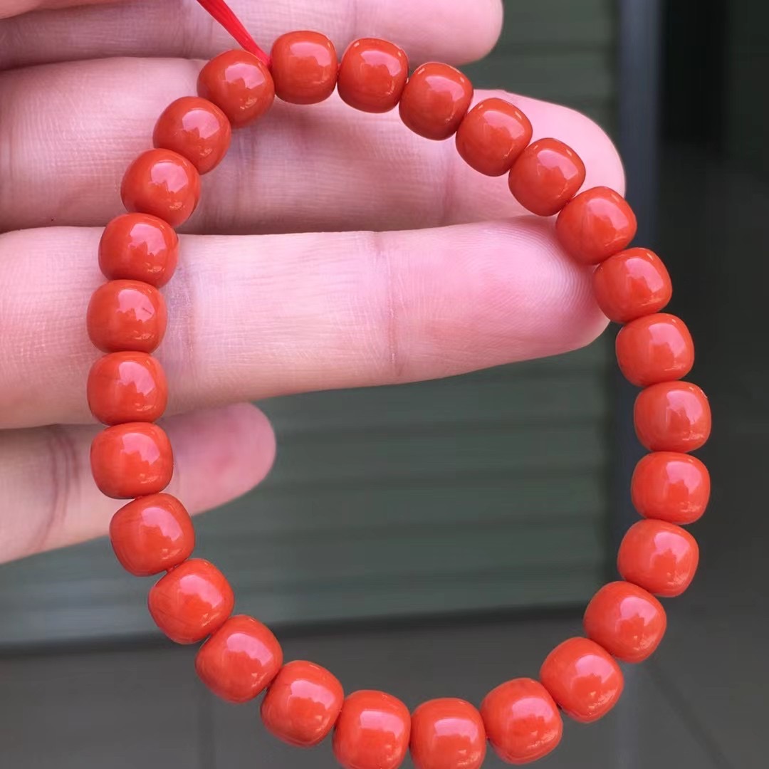 天然南红玛瑙柿子红老型珠手串手链项链毛衣链