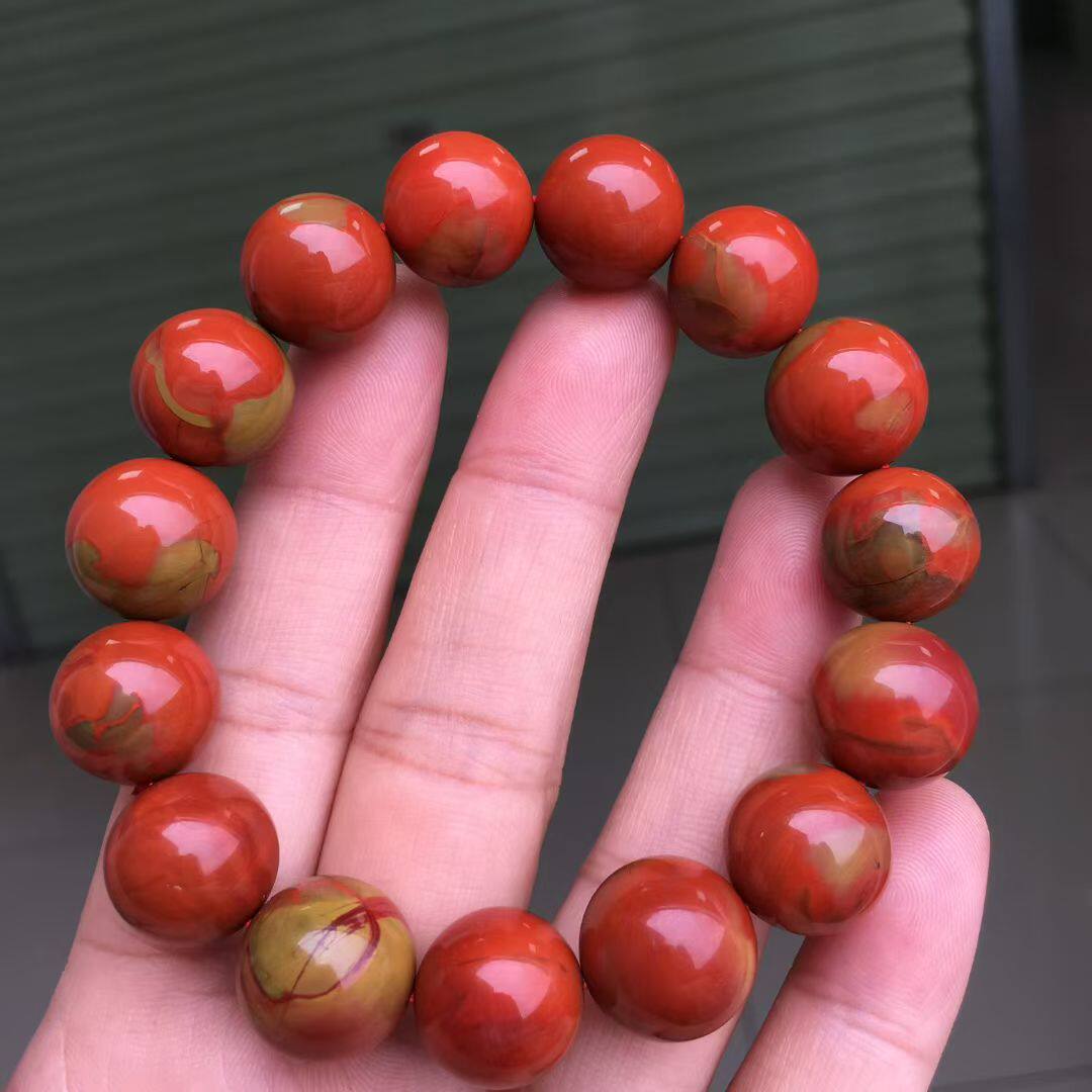 南红玛瑙手串手链瓦西料柿子红包浆黄皮佛珠手串吊坠