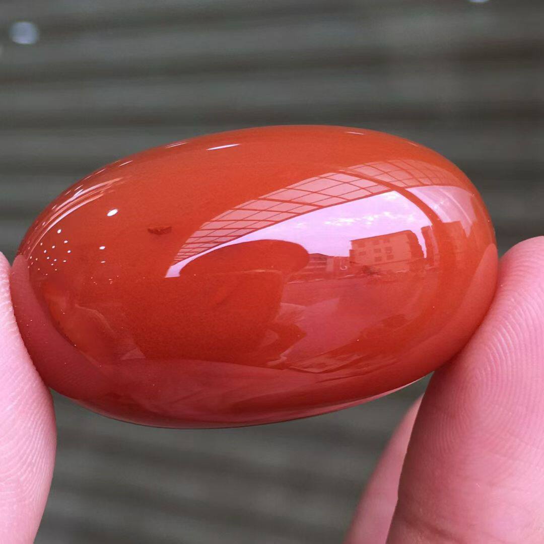 南红玛瑙天然原矿无胶无裂无烤色保山河湾冰红大戒面蛋面裸石素面