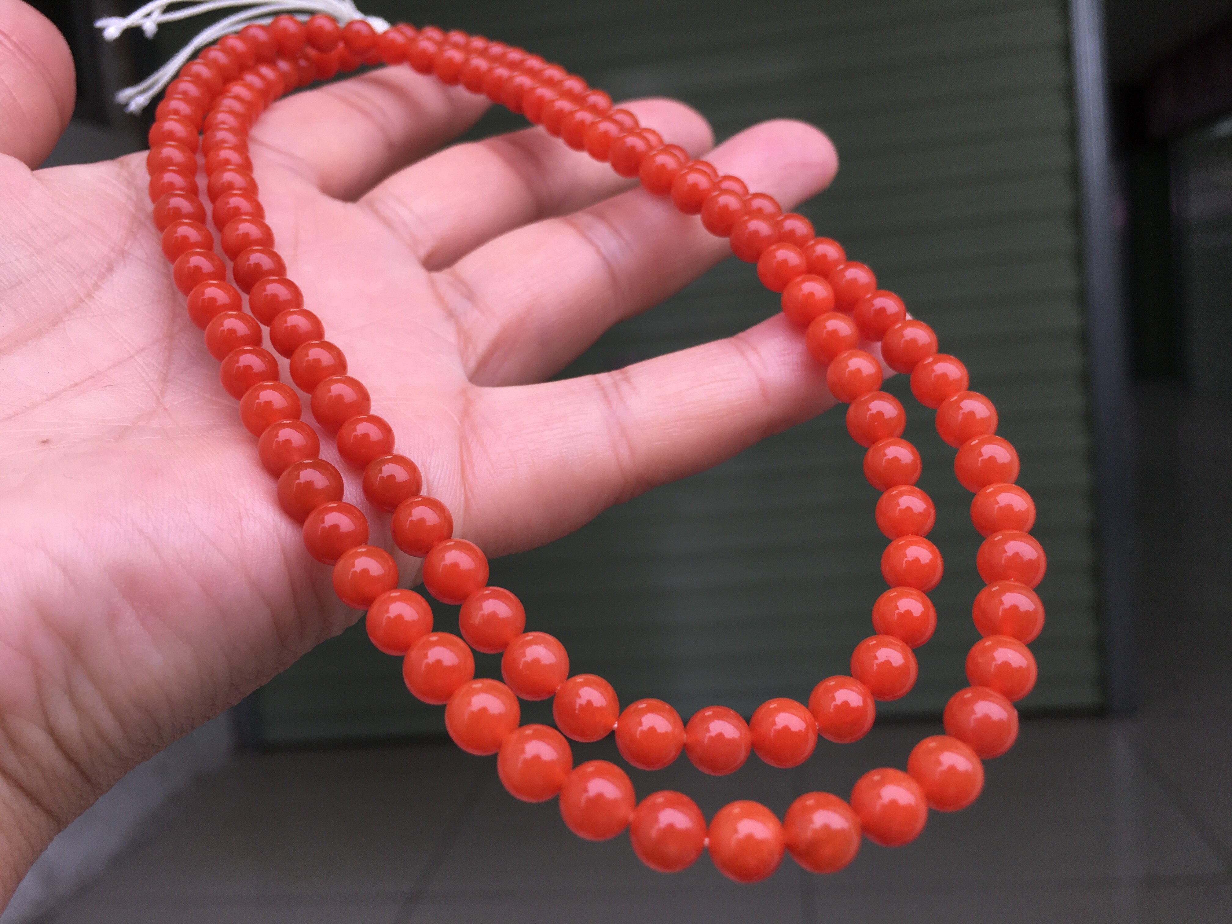 南红玛瑙手串手链瓦西料柿子红佛珠满色满肉雕刻龙龟手串