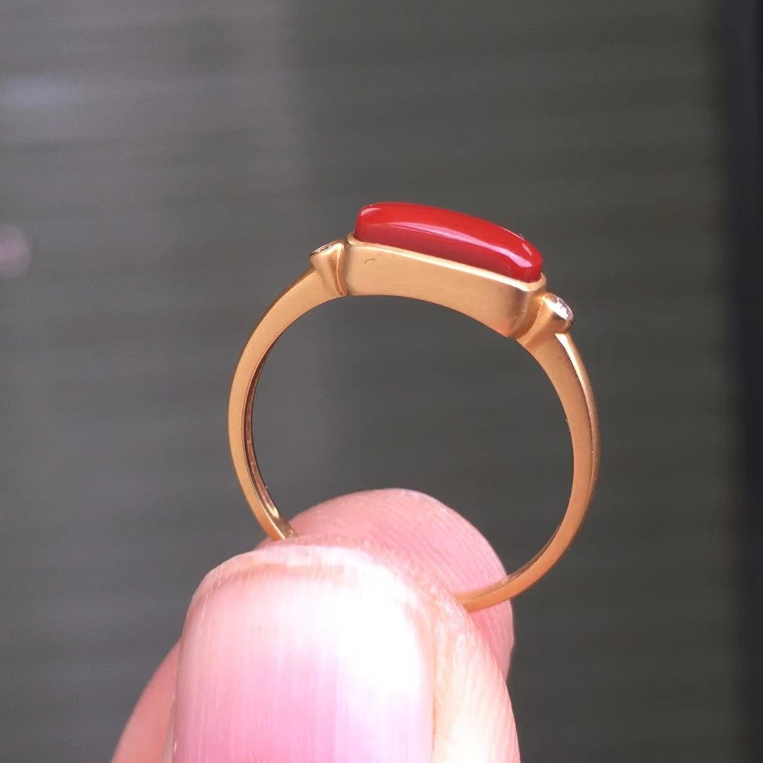 南红玛瑙戒指女款时尚个性简约百搭指环