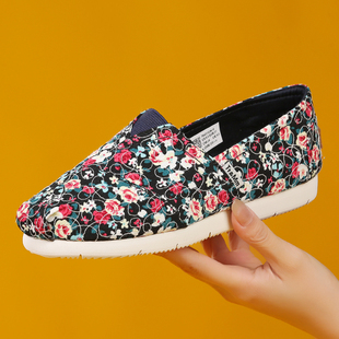 汤姆斯女鞋 一脚蹬软底轻便休闲鞋 复古夏季 小翠花帆布鞋 新款 Tt&Mm