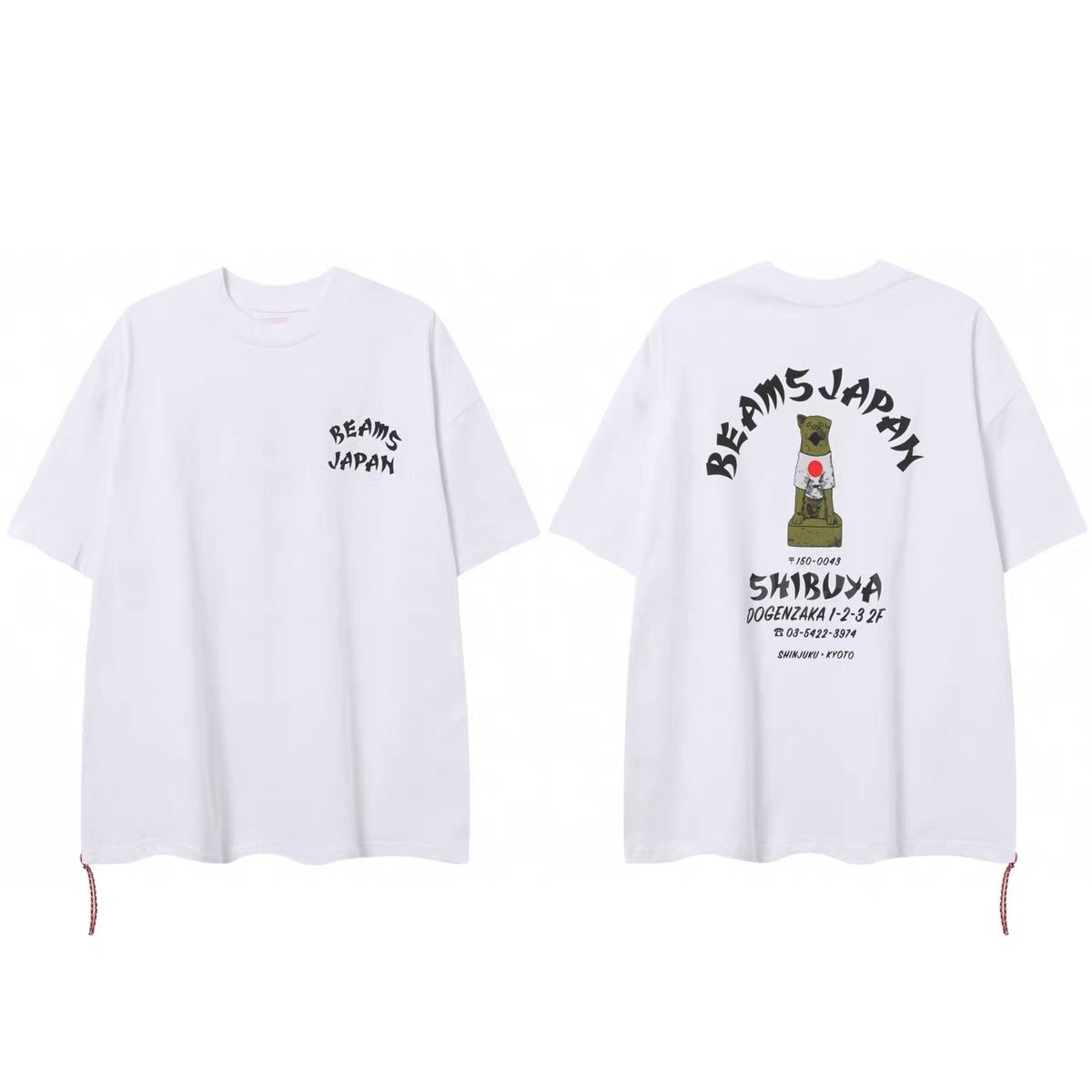 BEAMS JAPAN 26SS 日产定番红绳棉质宽松纯棉短袖休闲打底衫T恤潮图片