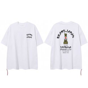 BEAMS JAPAN 26SS 日产定番红绳棉质宽松纯棉短袖休闲打底衫T恤潮