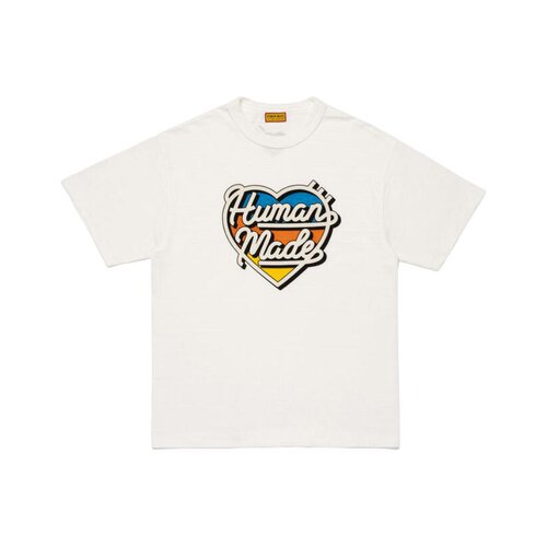 HUMAN MADE SS26 爱心手写Logo印花宽松透气短袖圆领T恤 男女同款