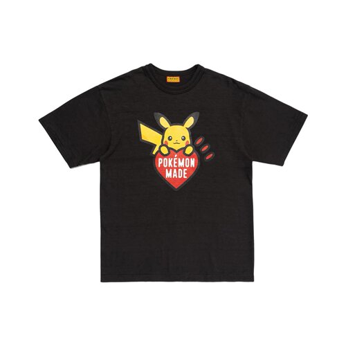 HUMAN MADE  联名款 FW26皮卡丘心形标志二次元短袖 T恤 男女同款