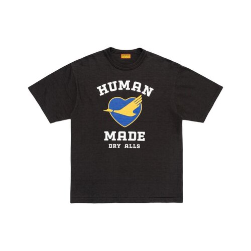 HUMAN MADE SS26 经典圆领双层包边领口心形logo短袖T恤 男女同款