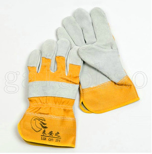 来安之电焊手套工地长皮手套工作全掌皮劳保手套安全用品短皮手套