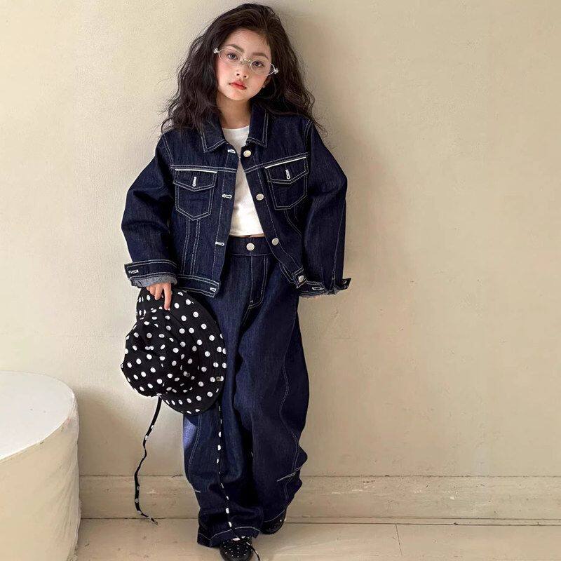 小红鱼女童牛仔套装春秋款202套装
