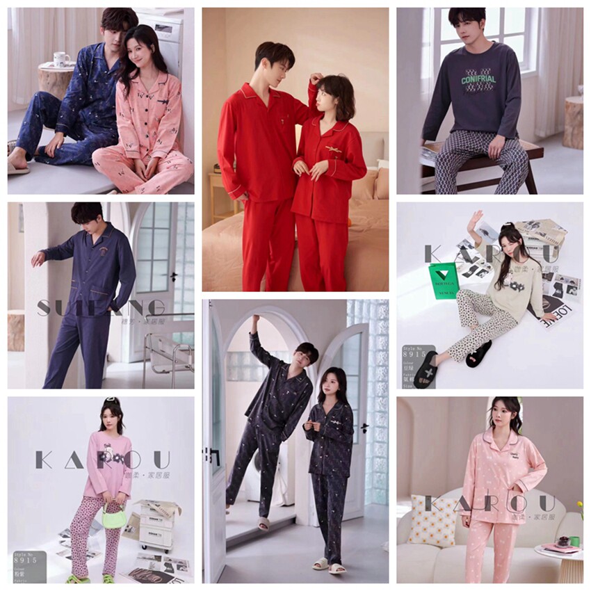 穗芳情侣纯棉简约家居服可外穿