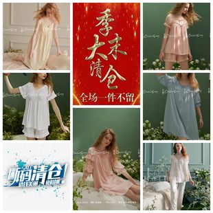 睡裙宫廷风韩版 尘熙睡衣特价 纯棉甜美短袖 夏新款 可外穿家居服 女款