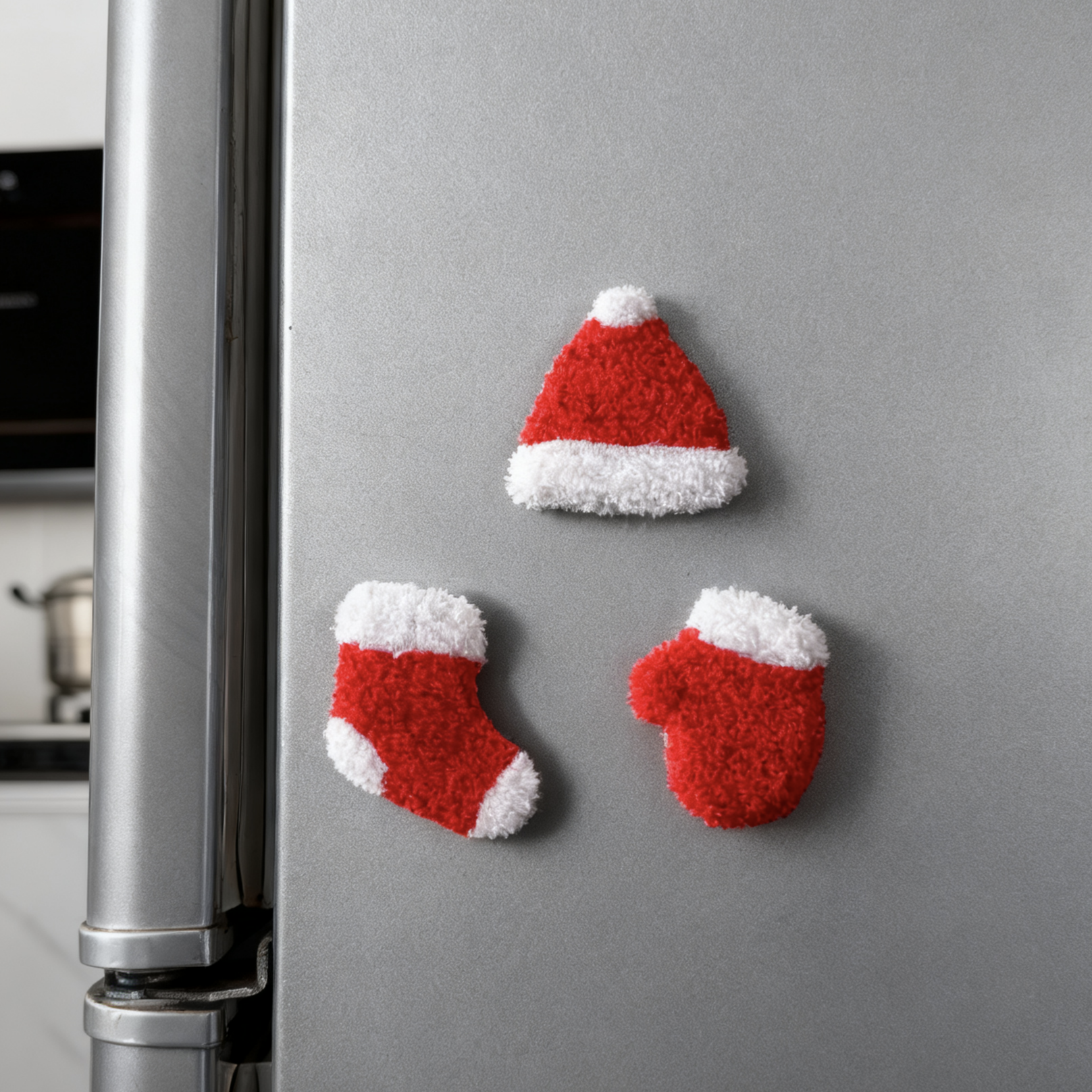 圣诞手套帽子袜子迷你毛线冰箱贴