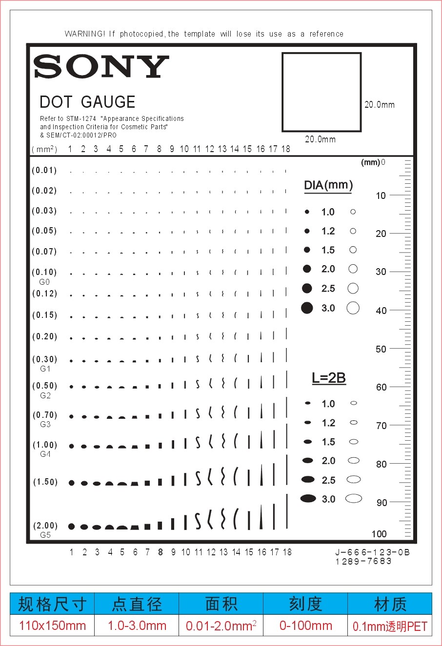 Painting rules pollution Kafilin ruler black dot card volume strict point control card Sony J-666-123-0b