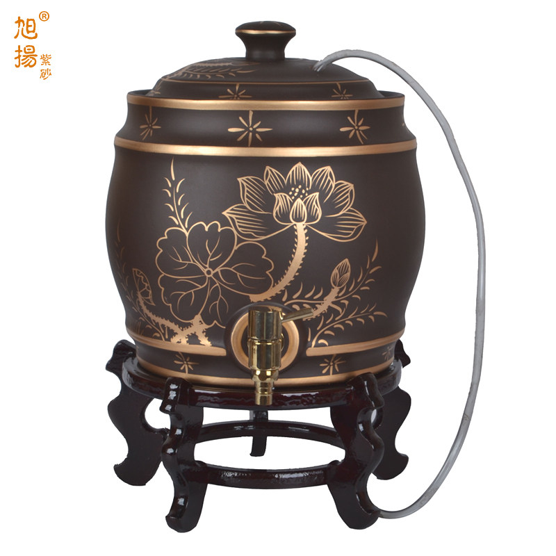 包邮 旭扬原矿手彩紫砂水缸酒缸陶瓷储水罐冷水壶  带龙头抽水