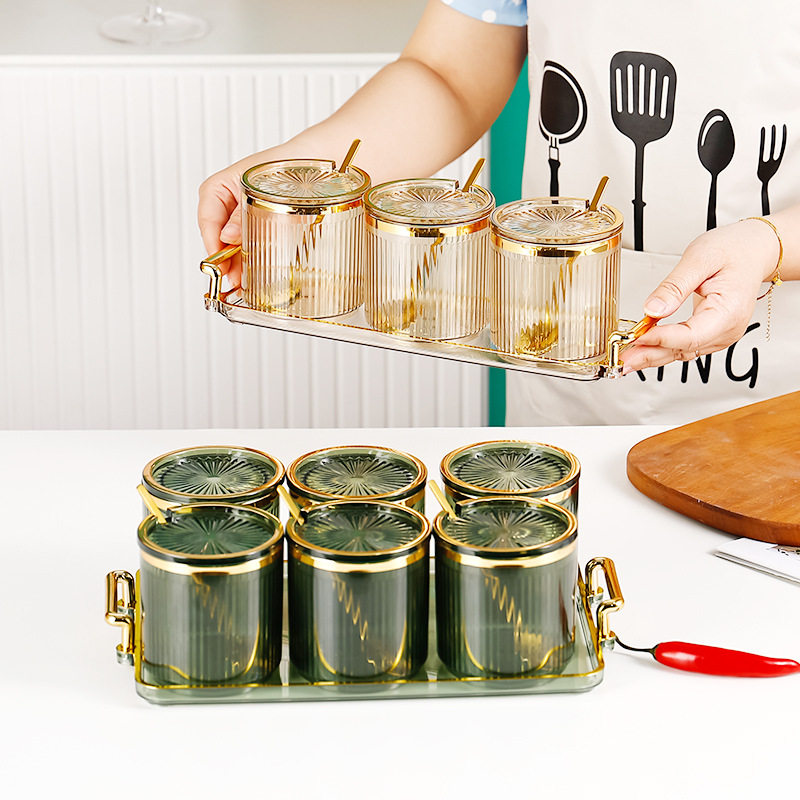 食品级轻奢调料盒壁挂式家用厨房调味瓶罐高端盐味精收纳套装组合