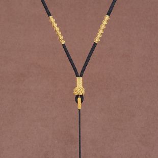 高端手编吊坠挂绳项链绳黑色玉佛翡翠蜜蜡玉器手工编绳绳子男女款