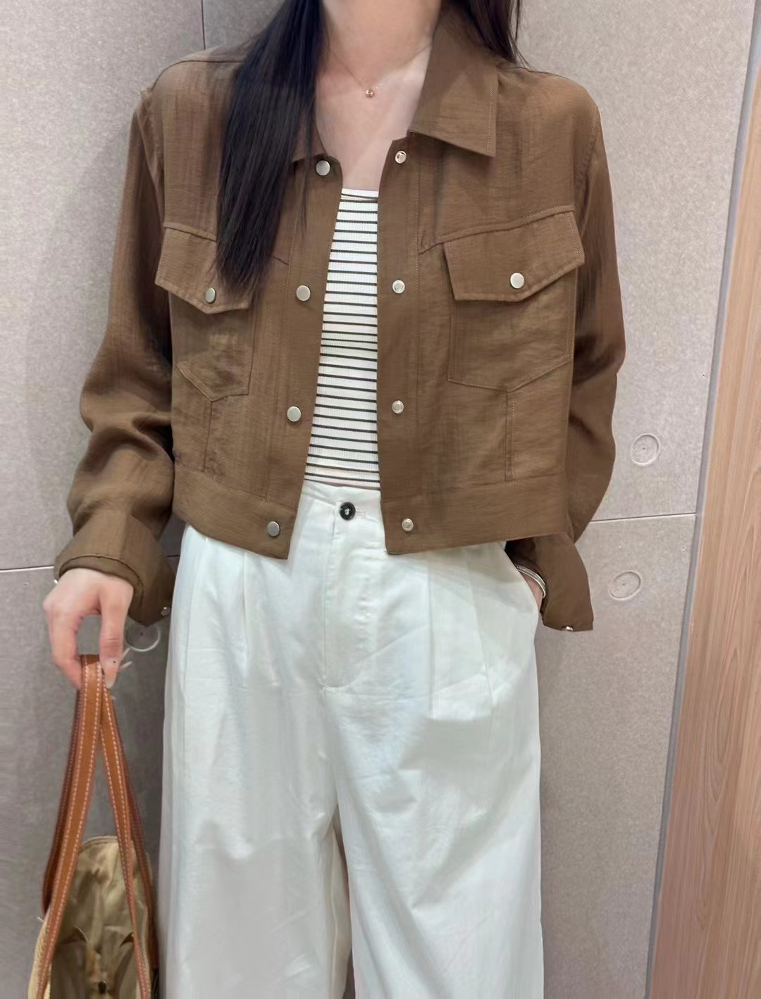 韩版休闲工装百搭防晒吊带长袖衬衫套装2024女早秋气质衬衫两件套