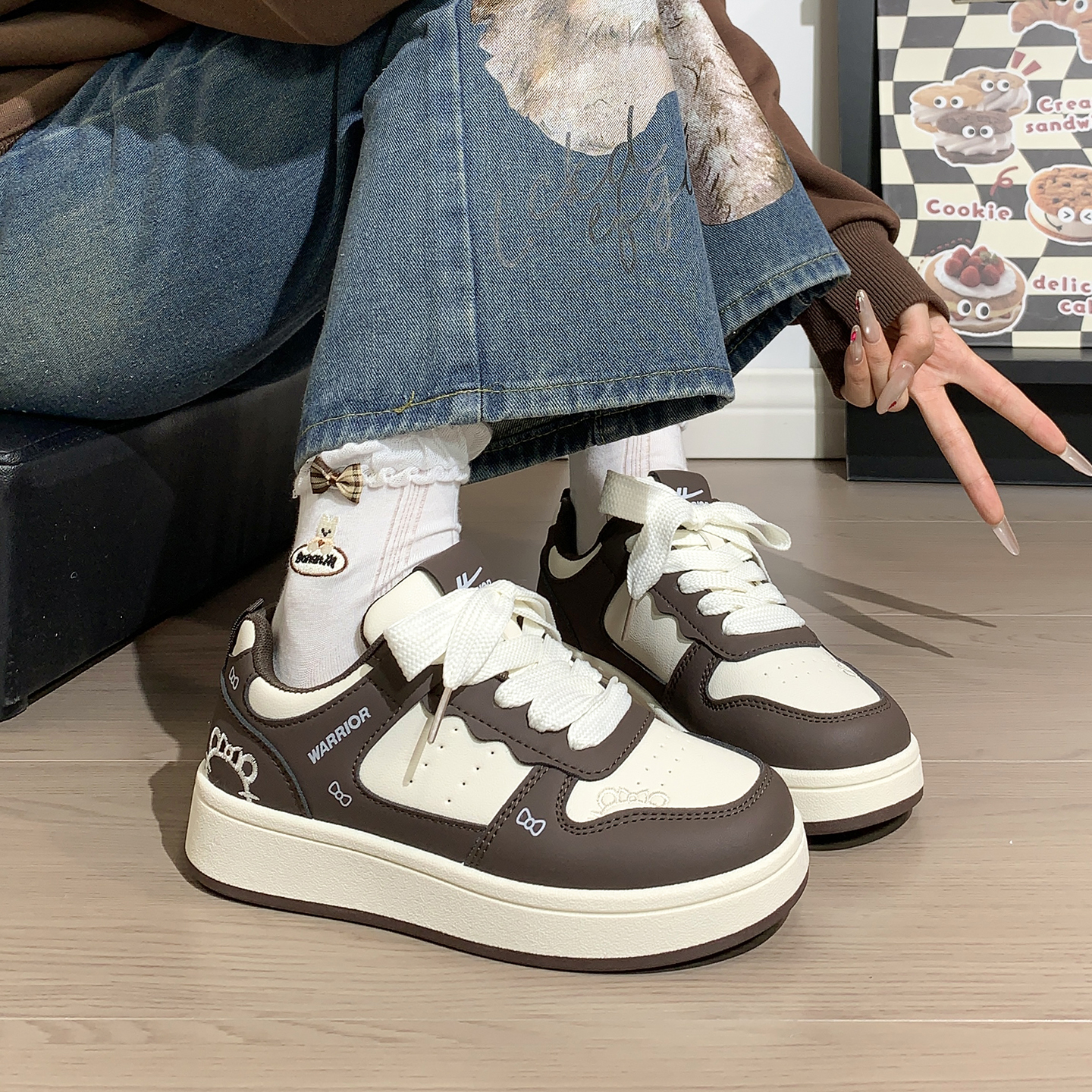 回力厚底增高小白鞋加绒运动板鞋