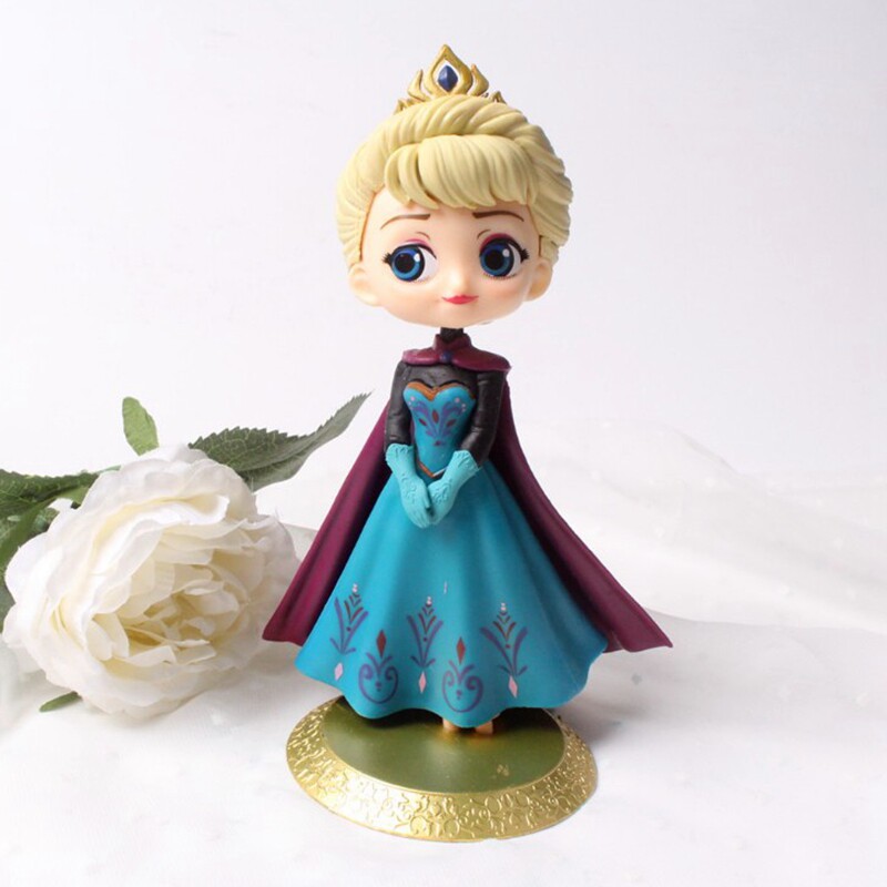 冰雪皇后q版冰雪爱莎艾莎公主摆件 elsa手办模型蛋糕装饰摆件