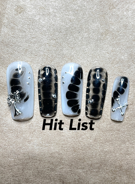 HITLIST原创辣妹斑纹贴钻穿戴式美甲欧美INS风格彩妆指甲