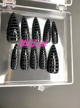 HitList穿戴式美甲成品磨砂横纹欧美辣妹小红书ins风定制假指甲贴