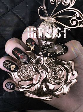 包邮新品黑暗美甲贴片指甲贴片美甲假指甲贴片时尚光疗胶