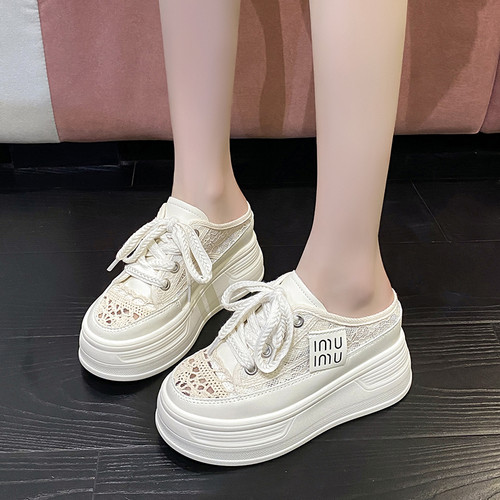网红一脚蹬包头半拖鞋女潮