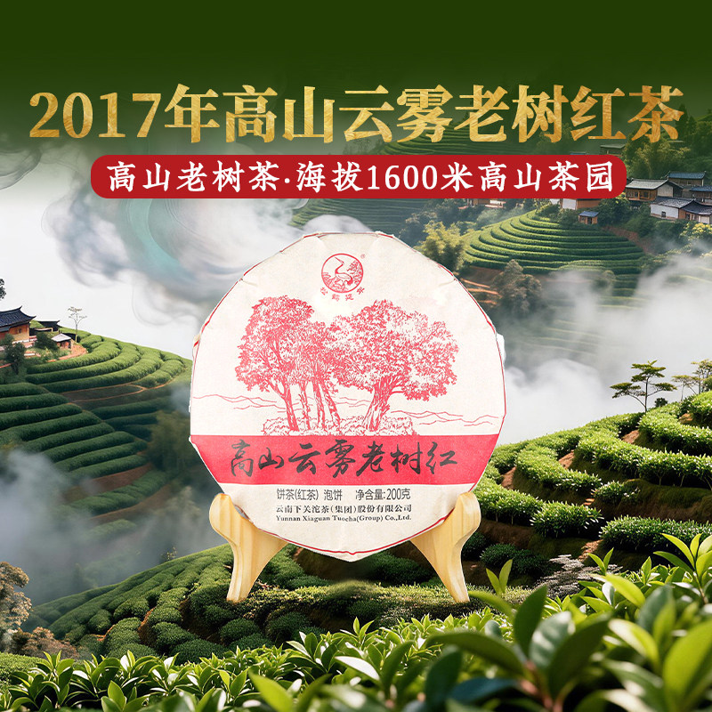 下关沱茶高山云雾老树红200克小饼茶叶2017年红茶大理厂家直发