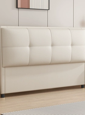 2025新款床头板软包靠背超薄一体落地床头单买可定制实木床头背板