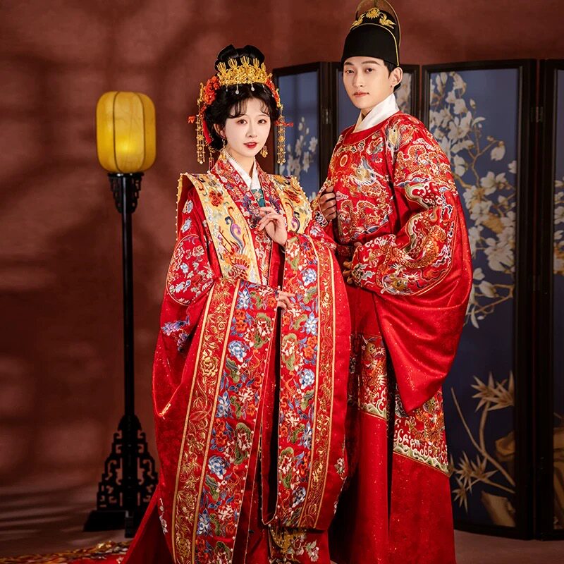 出租桃花序【金玉良缘】明制婚服汉服圆领袍马面裙汉式男女款霞帔