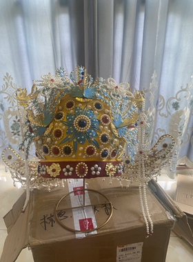 出租六龙三凤冠明制汉服婚服手工淡水珍珠头冠博缤结婚头饰定制