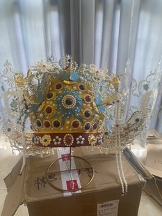 出租六龙三凤冠明制汉服婚服手工淡水珍珠头冠博缤结婚头饰定制