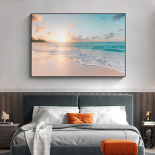 海景风景房间卧室装 饰画 饰画现代简约酒店床头挂画客厅沙发墙面装