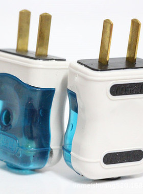 纯铜2脚10A插两脚插头电线二脚二眼二极单相插头2孔三项插头包邮