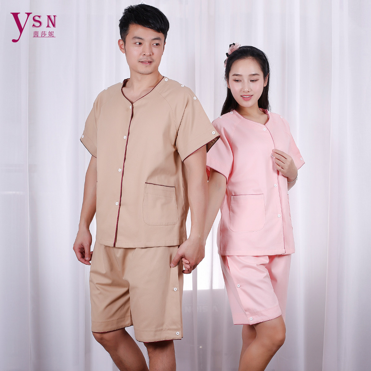 汗蒸服 短款 情侣 全棉 裤子开衩 前后背开 针灸按摩,居家布艺,浴裙/浴袍/浴衣,淘宝优惠券,粉丝福利购,淘宝优惠卷