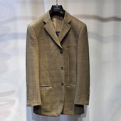 撤柜复古威尔士亲王格纹oversize西装 商务3粒扣休闲西服上衣外套