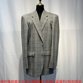 轻奢面料国际羊毛局认证亲王格平驳领100%羊毛2粒扣复古扩版 西装