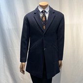 绵羊毛大衣藏青色撤柜高品质风衣正装 商务风衣羊毛大衣呢子外套