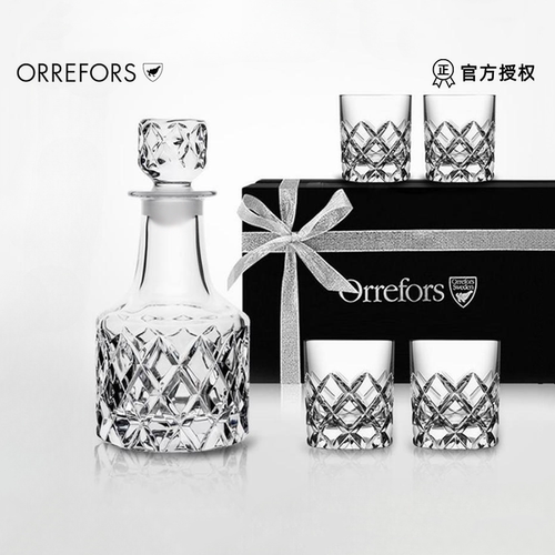 Orrefors水晶威士忌酒杯酒樽礼盒