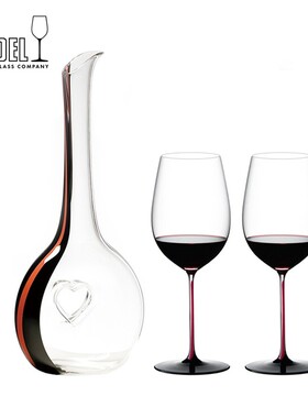 【结婚礼物】RIEDEL红领结勃艮第水晶醒酒器红酒杯套装高档礼盒