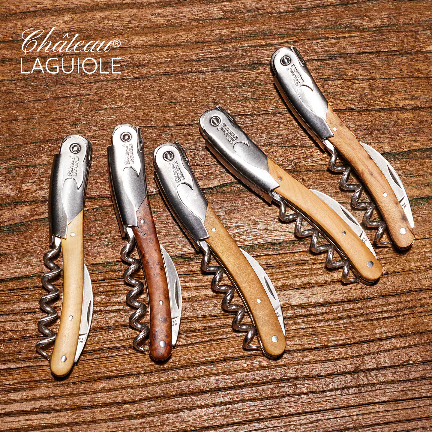 【凡尔赛宫】Chateau Laguiole莱吉奥利法国手工海马酒刀金钟柏木