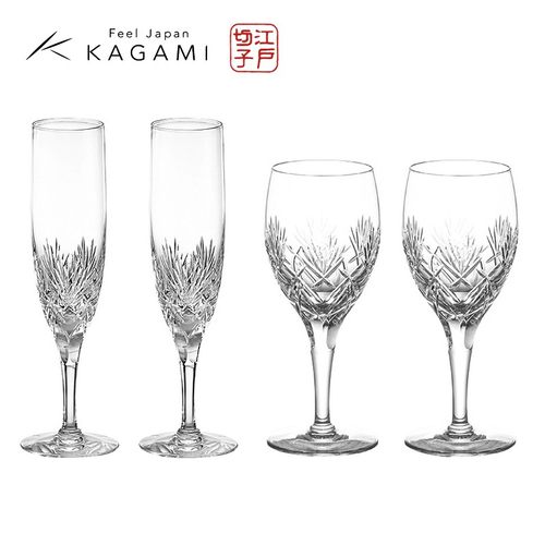 KAGAMI进口水晶玻璃酒杯香槟对杯