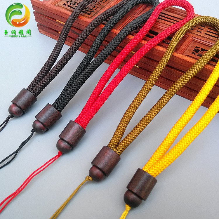 diy高档红木手把件绳把玩件菩提