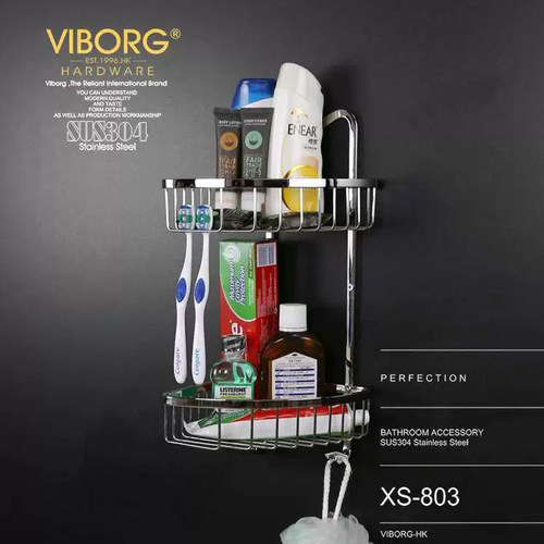 域堡不锈钢皂液卫浴置物架