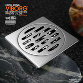 域堡 304不锈钢健康防臭地漏露台洗衣机浴室直排地漏厨房地漏