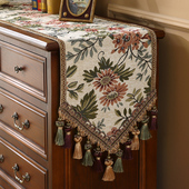 轻奢高级感茶几电视柜装 欧式 复古桌旗美式 饰旗子客厅长条桌布